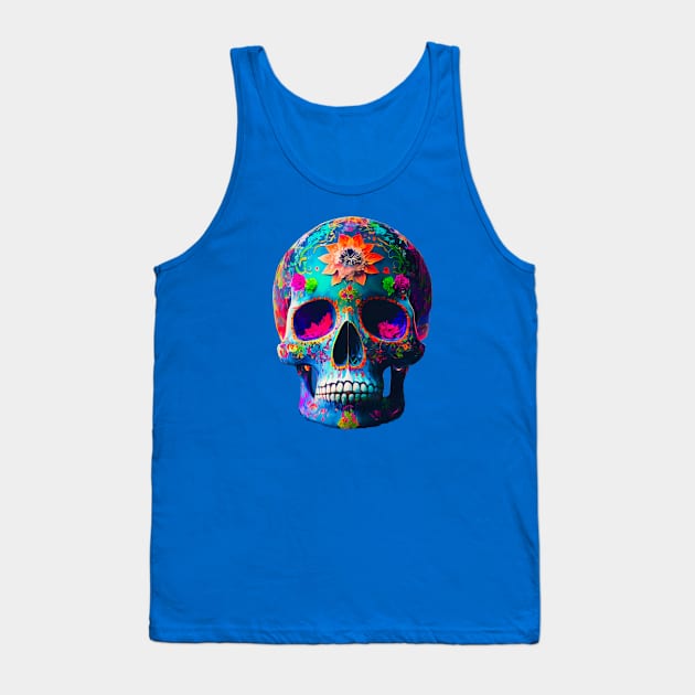 DOD Skull Día de los Muertos Tank Top by CreativePhil